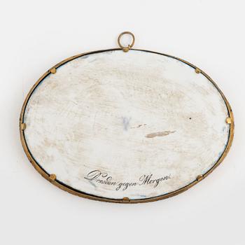 A Meissen 'Dresden gegen Morgen' porcelaine plaque, 19th century.