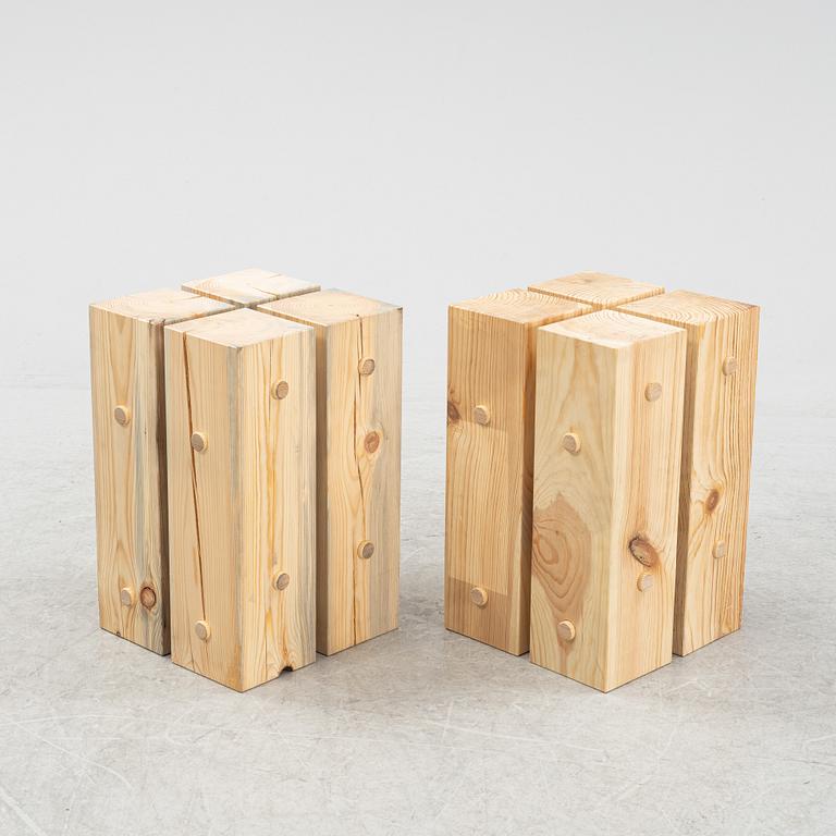 Jack Dalla Santa, a pair of stools, for Layered, his own studio, 21st Century.