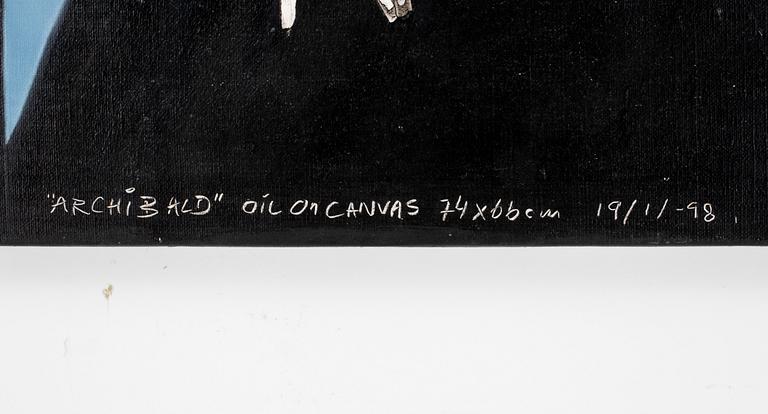 OKÄND KONSTNÄR, olja på duk, bär signatur, dat 19/1/-98.