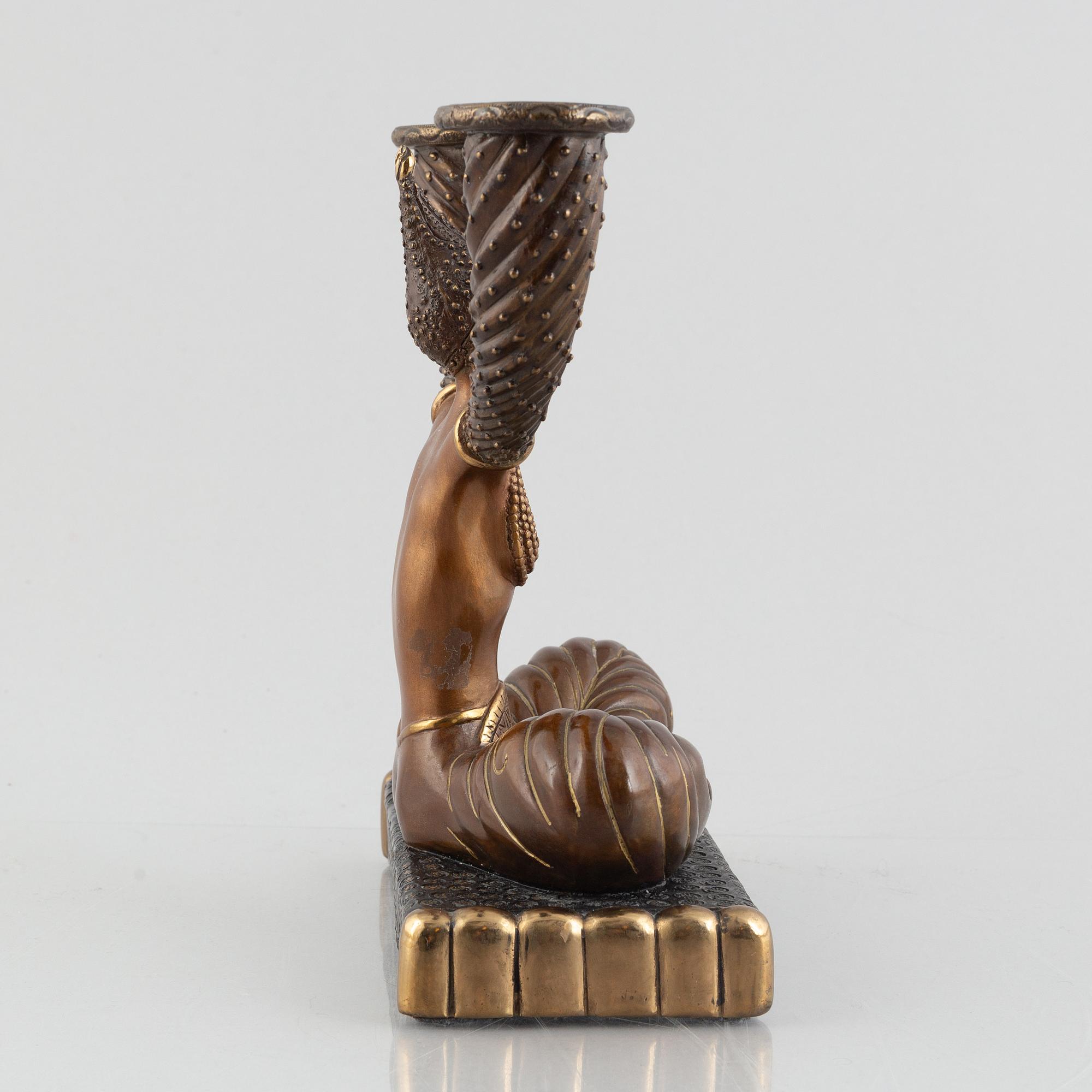 Erté, a "Fortune" sculpture/candleholder, numbered 87/395, 1987.
