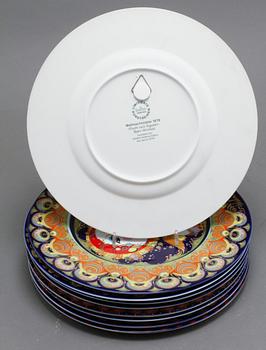 TALLRIKAR, 9 st, porslin, Björn Wiinblad, Rosenthal Studio-Line, 1970/80-tal.