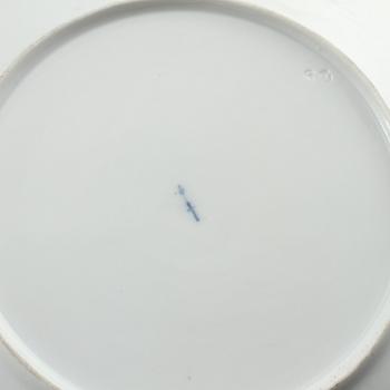 TALLRIKAR, 4 st, porslin, KPM, Berlin, 1800-talets första hälft.