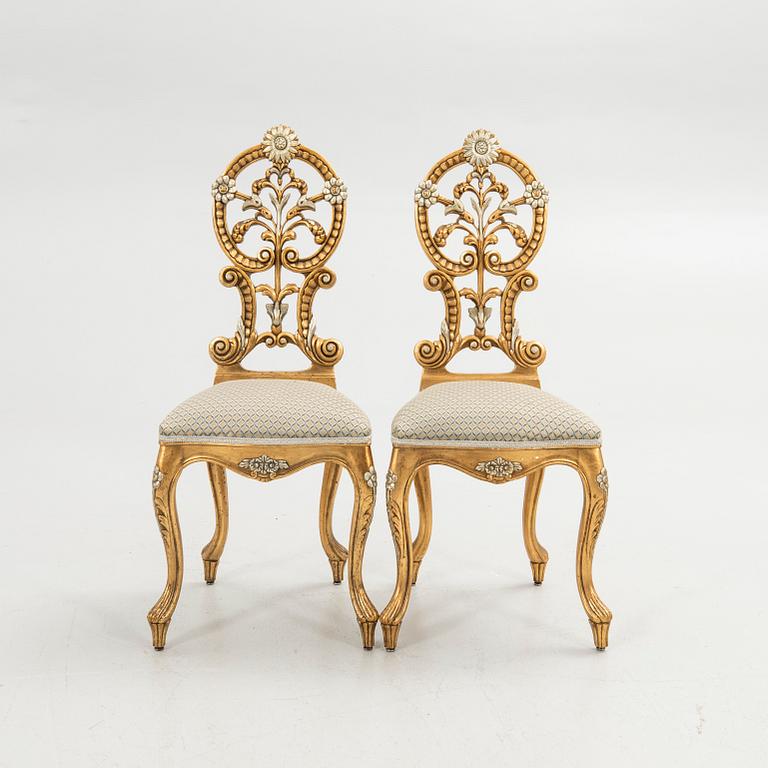 Chairs, 1 pair, Rococo style, first half of the 20th century.