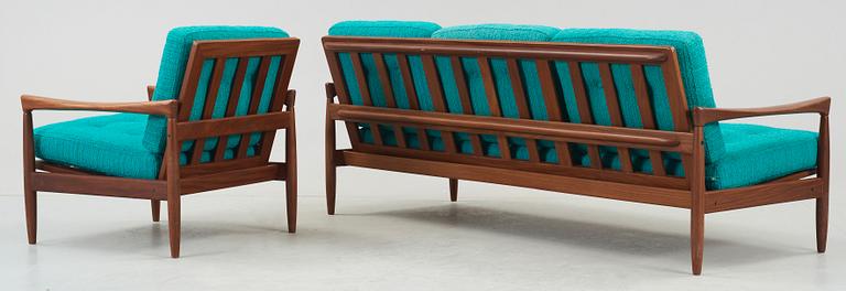 FÅTÖLJ samt SOFFA, "Kolding", Erik Wörtz, 1960-tal.