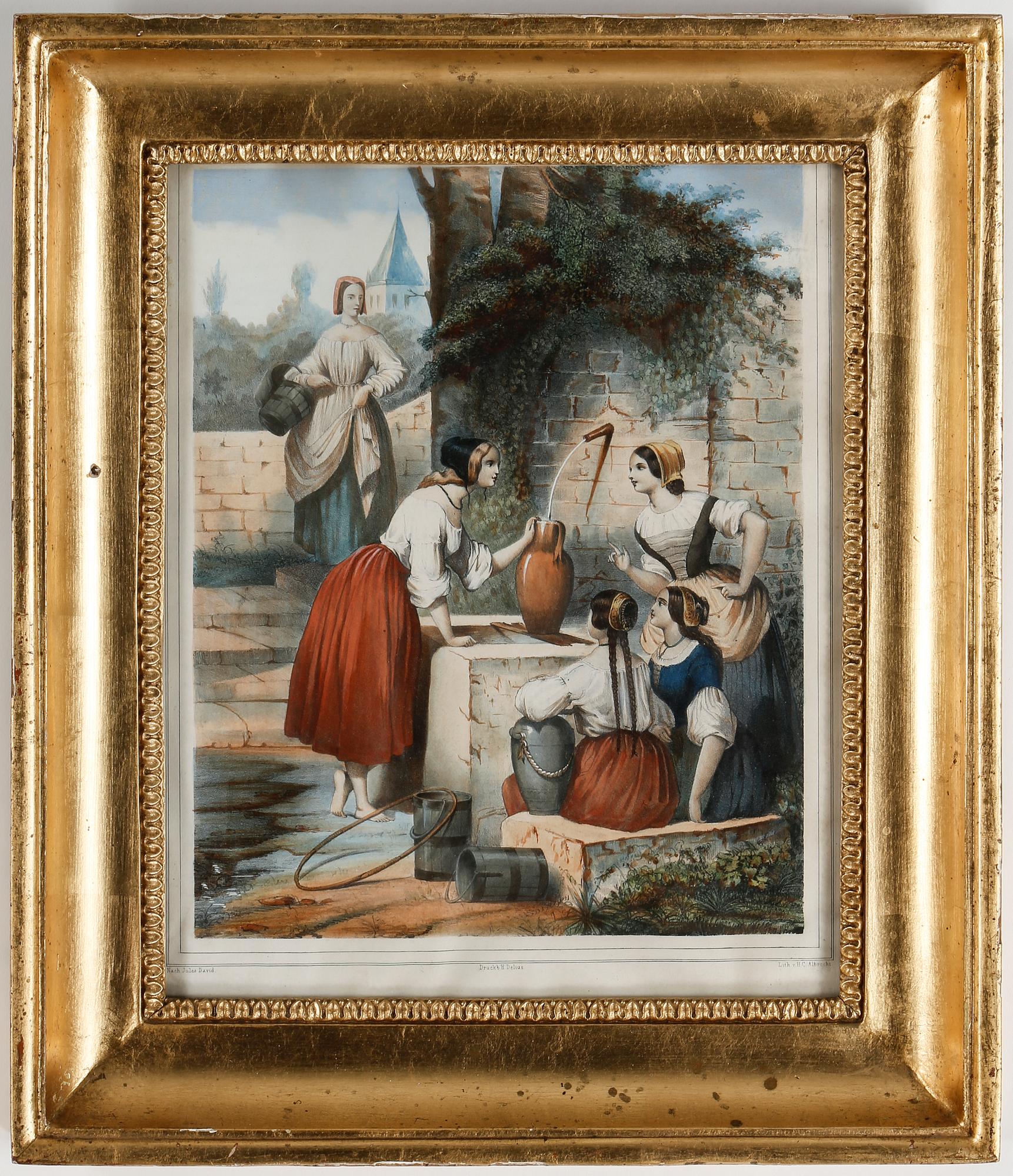 LITOGRAFISKA TRYCK, Tyskland, 1800-tal. En i ram från 1800-talets andra hälft.