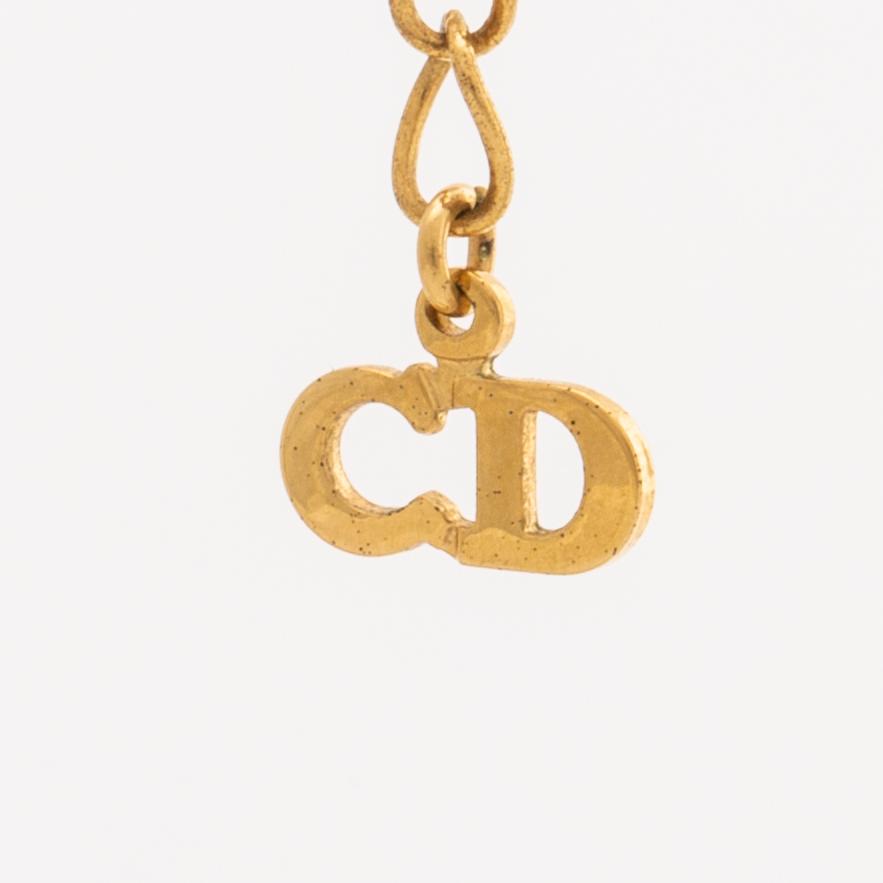 DIOR, PENDANT with CHAIN, metal, length approx 50 cm, pendant approx 3,5 x 3 cm.