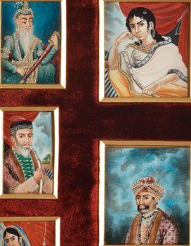 A group of miniature paintings on ivory, Northern India, Delhi, circa 1870.