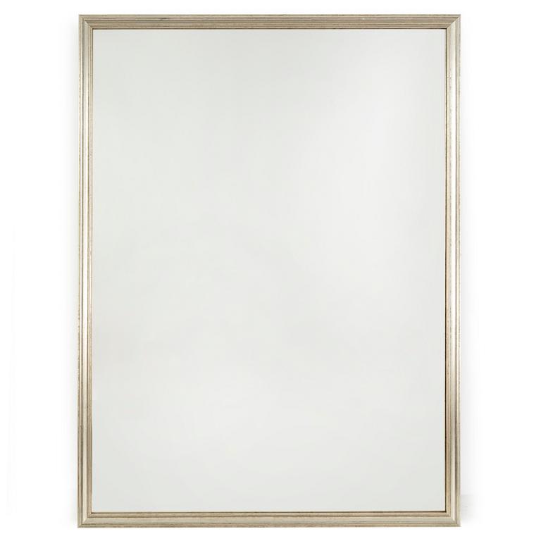 A large mirror in a silvered frame, 21 Century.