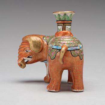 A Canton figure of an elephant, late Qing dynasty, circa 1900.
