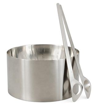 739. SALLADSSKÅL MED SALLADSBESTICK, 1 par "Cylinda-line", Arne Jacobsen, Stelton, Denmark.