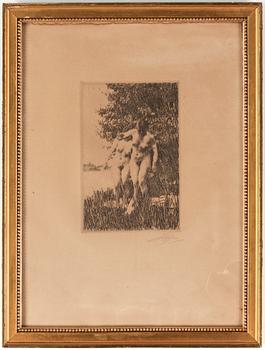 Anders Zorn · ANDERS ZORN, etsning, "Al", signerad med blyerts, utförd 1917.