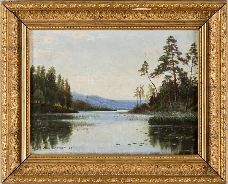 OKÄND KONSTNÄR, olja på duk, sign A. Hammarström, dat -86.