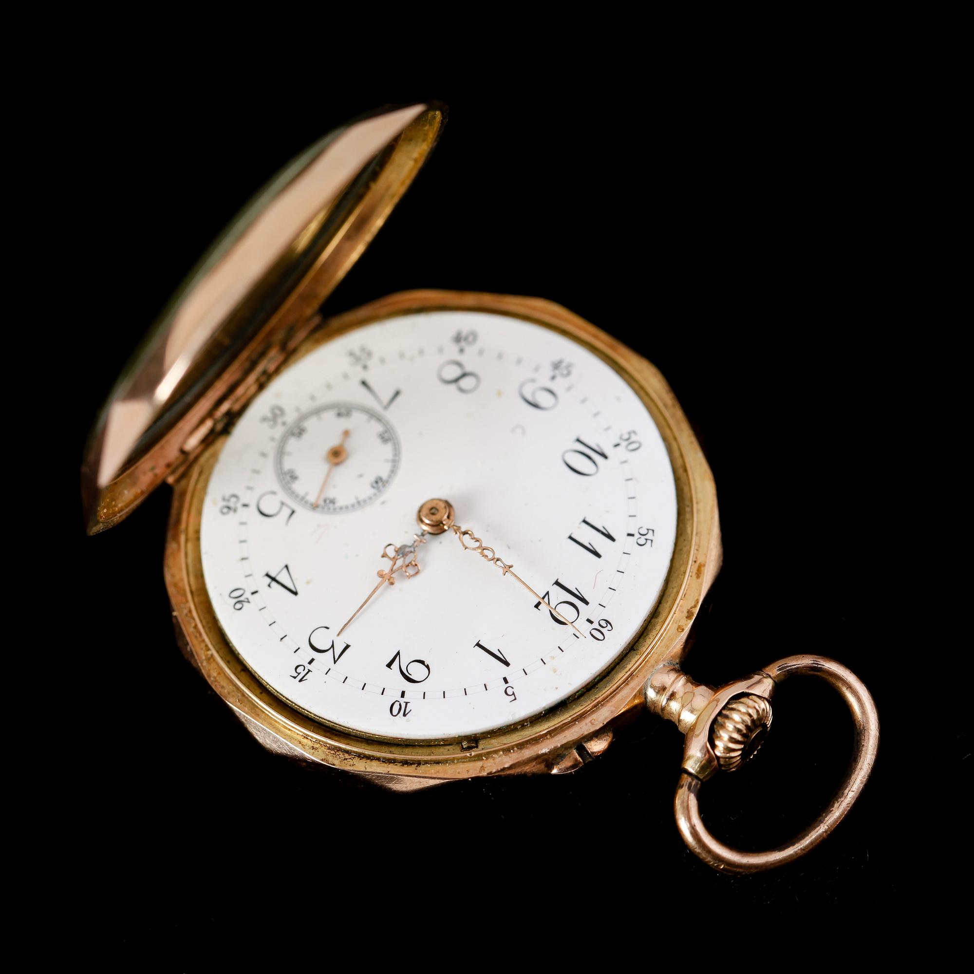 FICKUR, 14 k, guld, tidigt 1900-tal. Total vikt ca 28 g.
