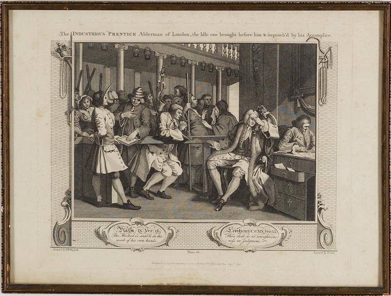 WILLIAM HOGARTH, after, engravings, 2, around 1800.