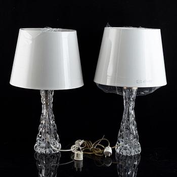 Carl Fagerlund, bordslampor, ett par, glas, Orrefors.