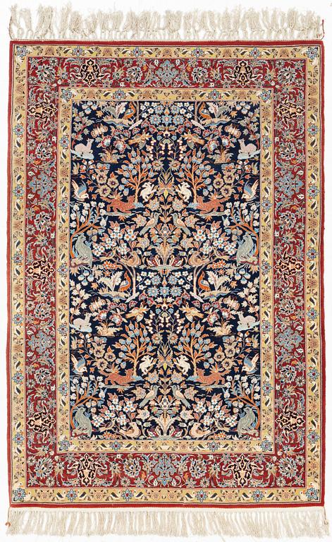 Matta, Isfahan, figural, ca 159 x 108 cm.