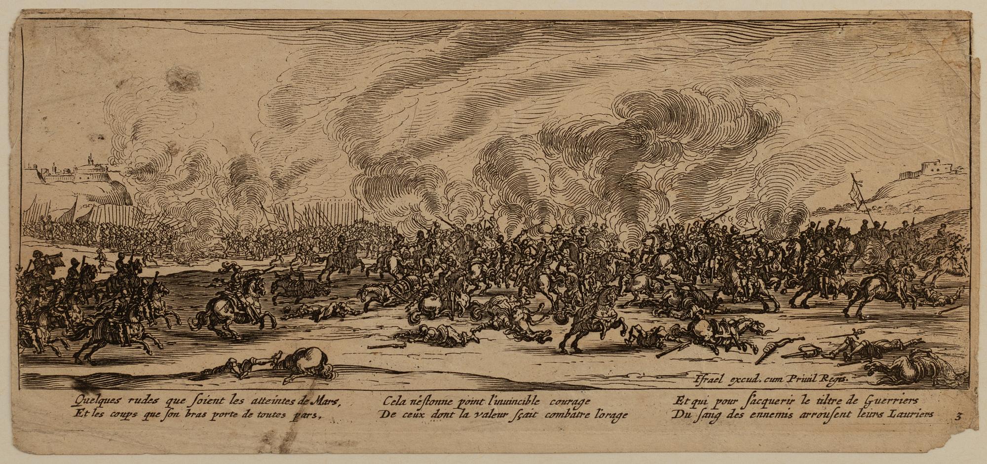 JACQUES CALLOT, etching, 9, 1633, état II and III.