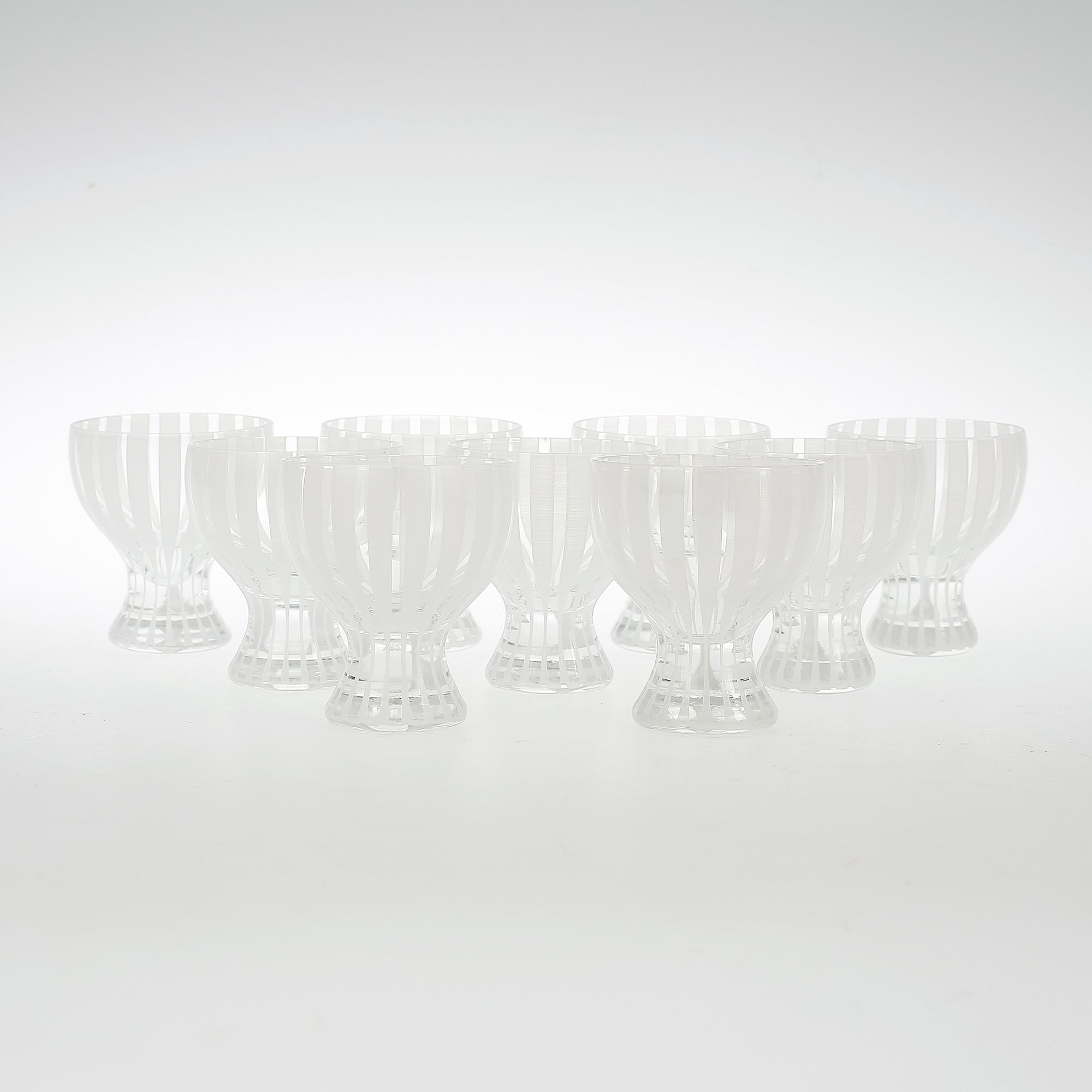 GLAS, 9 st, "Strikt", Bengt Orup, Johansfors.