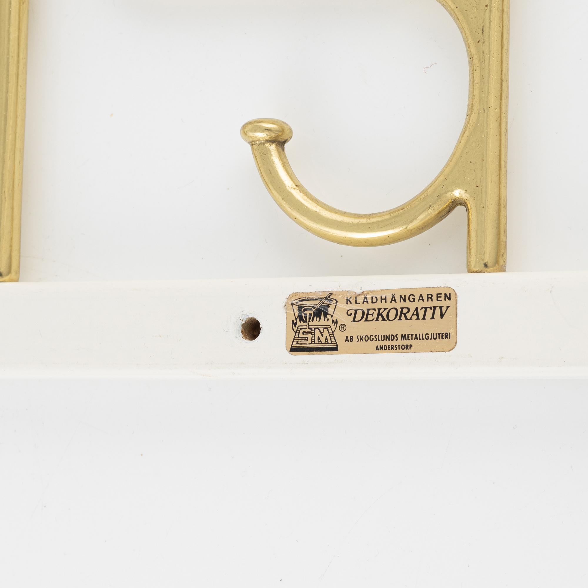 A 'Dekorativ' coat hanger, Skogslunds Metallgjuteri,  Anderstorp, 1950's/60's.