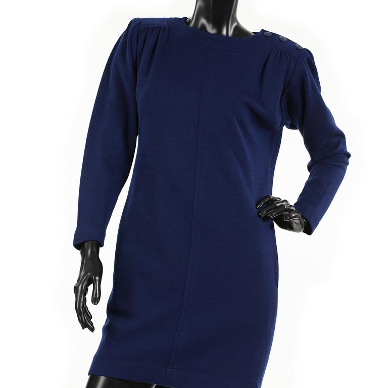 YVES SAINT LAURENT, a blue dress.