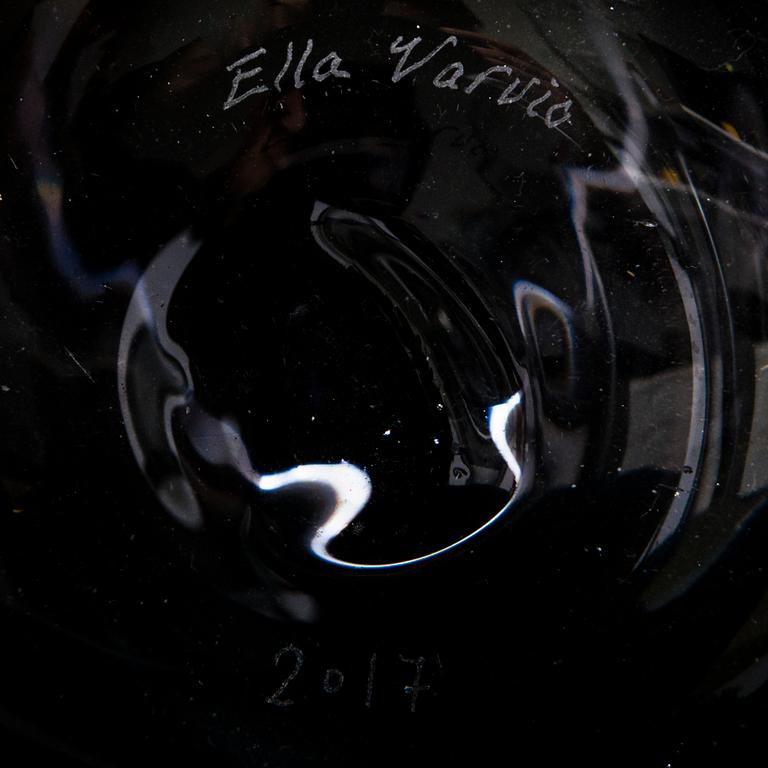 ELLA VARVIO, a glass vase/ sculpture, signed Ella Varvio 2017.
