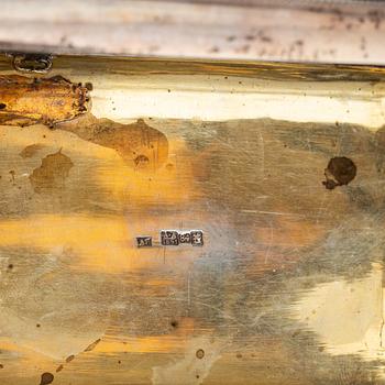 A Russian parcel-gilt silver and niello cigarette case, unidentified makers mark, Moscow 1891.