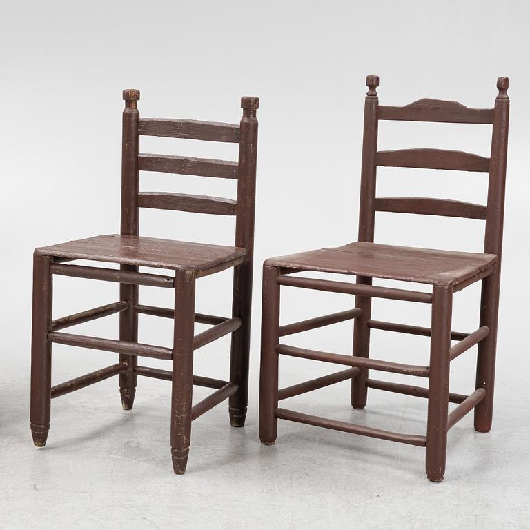 A set of ten Swedish ladder-back chairs, first part of the 19th century.