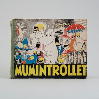 TOVE JANSSON, book, "Mumintrollet 1", 1957, signed.