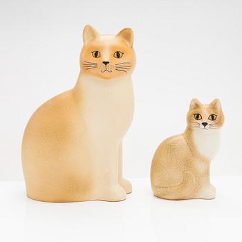 Lisa Larson, two cat figurines, K-Studion, Gustavsberg.