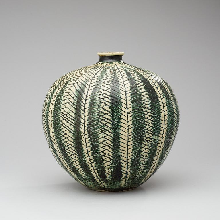 An Anders Bruno Liljefors stoneware vase, Gustavsberg Studio 1950's.