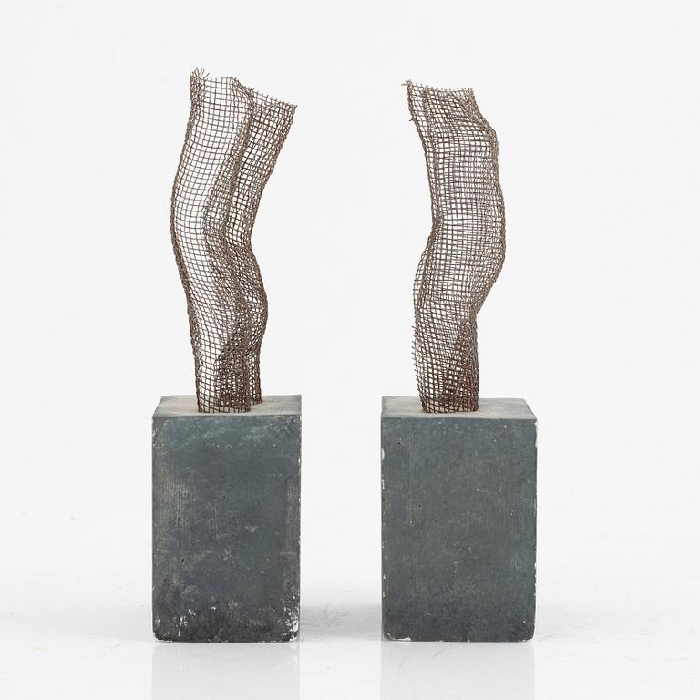 Barbro Bäckström, "Backs", a pair of miniature sculptures.