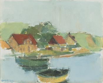 Gustav Rudberg, "Båtar i Kyrkbackenshamn".