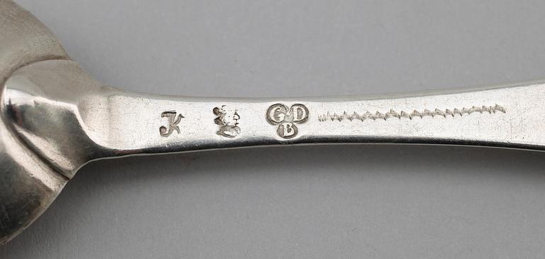 MATSKED, silver, Gottfried Dubois, Stockholm 1722. Vikt ca 59 gram.