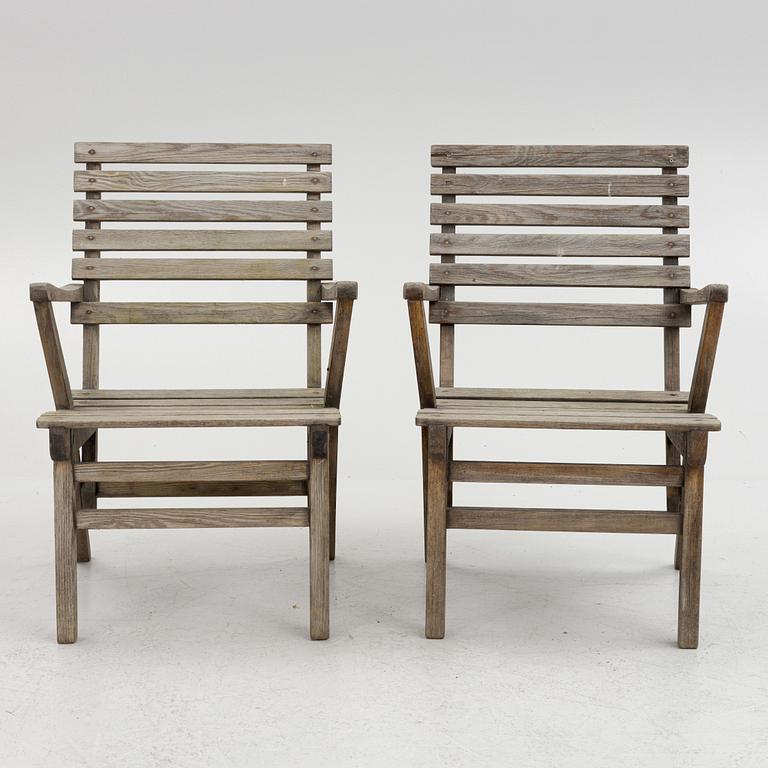 Carl Malmsten, garden furniture, 4 pieces, "Bergshamra", Igelstaverken, Södertälje.