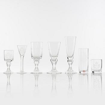 An 94-piece glass service, mostly model "Antik", Reijmyre, Sweden, 1900-talets andra hälft.