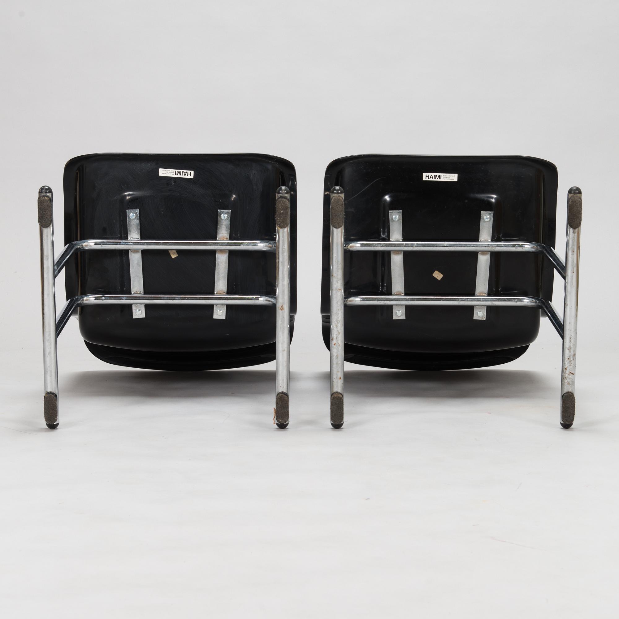 Yrjö Kukkapuro, tuoleja, 4 kpl, malli 3415, valmistaja Haimi, 1970-luku.