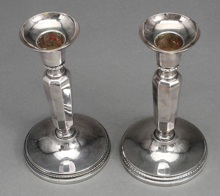 LJUSSTAKAR, ett par, silver, MGAB, Uppsala, 1974.