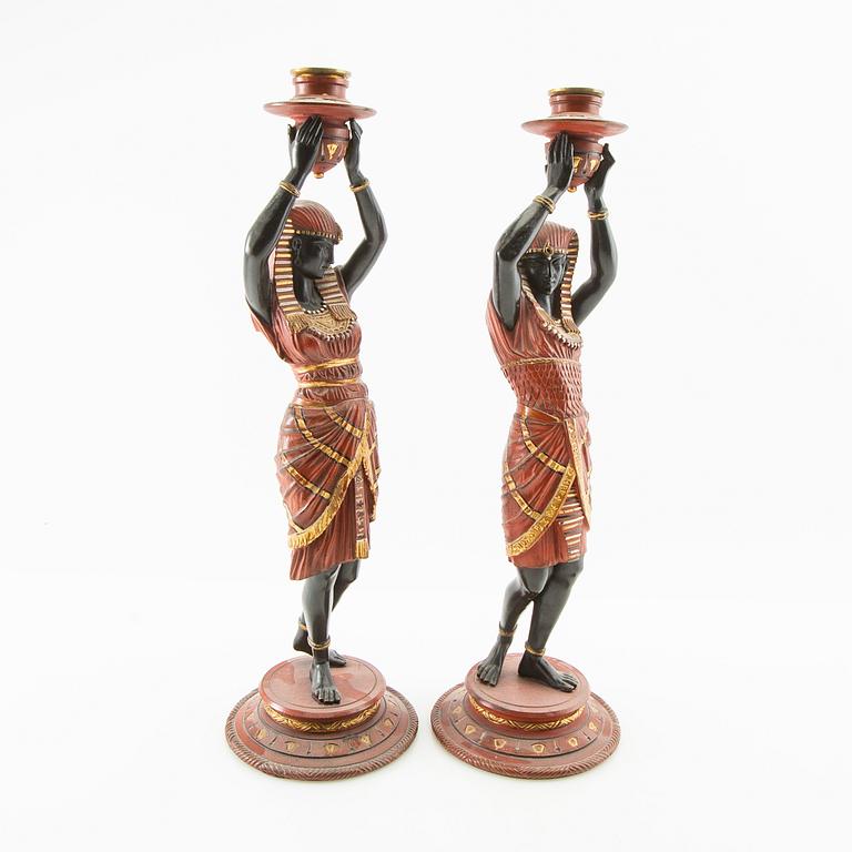 Candelsticks, a pair, circa 1900, marked Blackamoor.