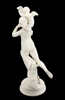 FIGUR, parian, "Venus med Amor", Gustafsberg 1898.