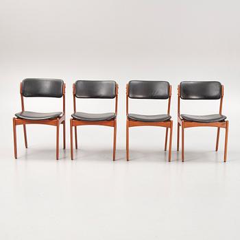 Erik Buch, four model 49 teak chairs, Odense möbelsnickeri, Denmark, 1950's/60's.