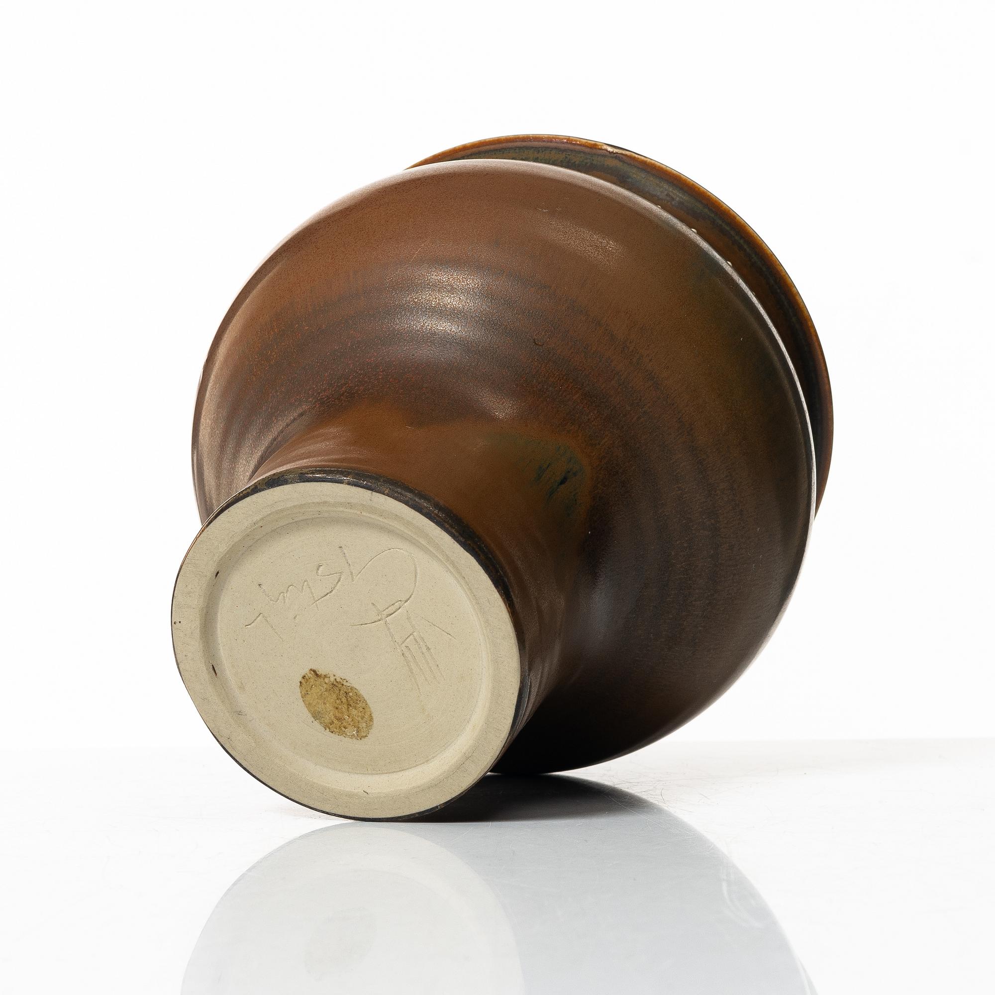 Stig Lindberg, a stoneware vase, Gustavsberg Studio 1960.