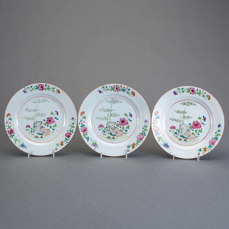TALLRIKAR, 6 st, porslin, Kina, kompaniporslin, Kina, Qianlong (1736-95).