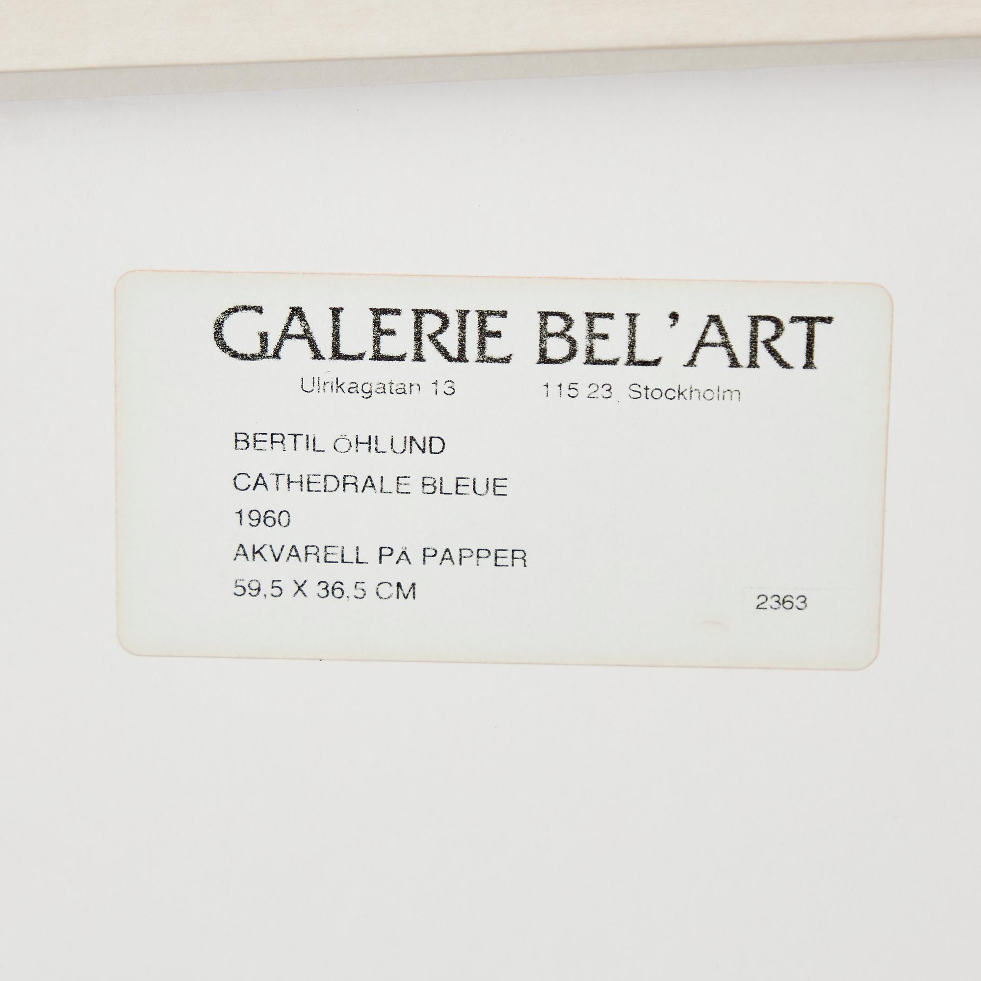 Bertil Öhlund, "Cathedrale Bleue".