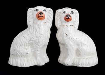 FIGURINER, ett par, flintgods, England 1900-tal.