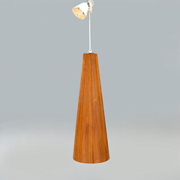 A Jörgen Wolff wooden ceiling lamp for Christian A. Wolff, Denmark 1950s.