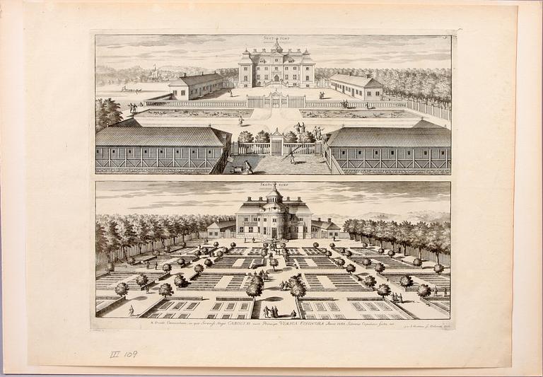 KOPPARSTICK, 5 st, ur Suecia Antiqua, J. van den Aveele, 1700-tal.