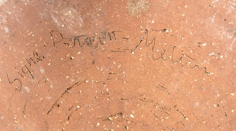 Signe Persson-Melin, ytterfoder/urna signerad Campos Filhos, Portugal delvis glaserat stengods.