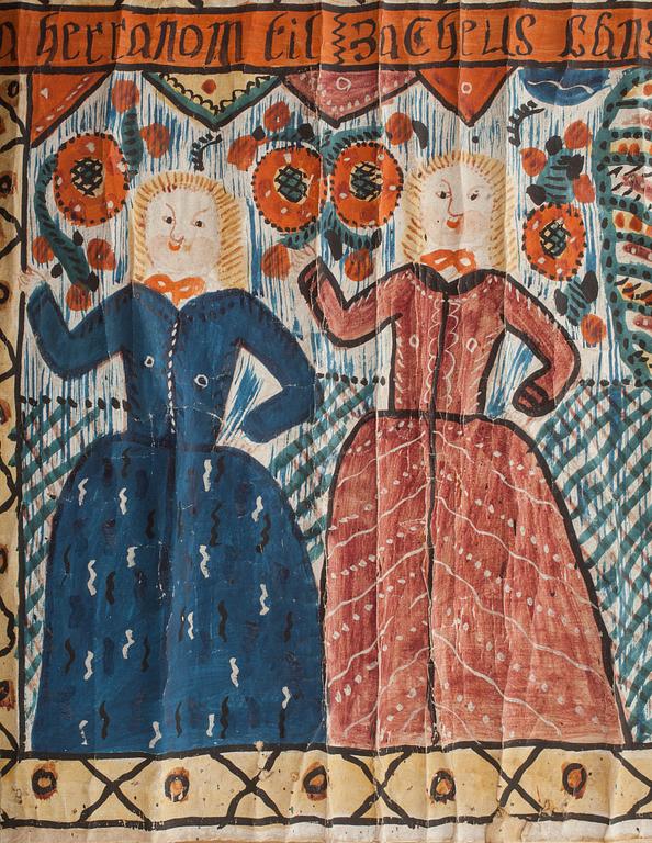 BONADSMÅLNING,allmoge.Sydsverige,omkring 1800.
