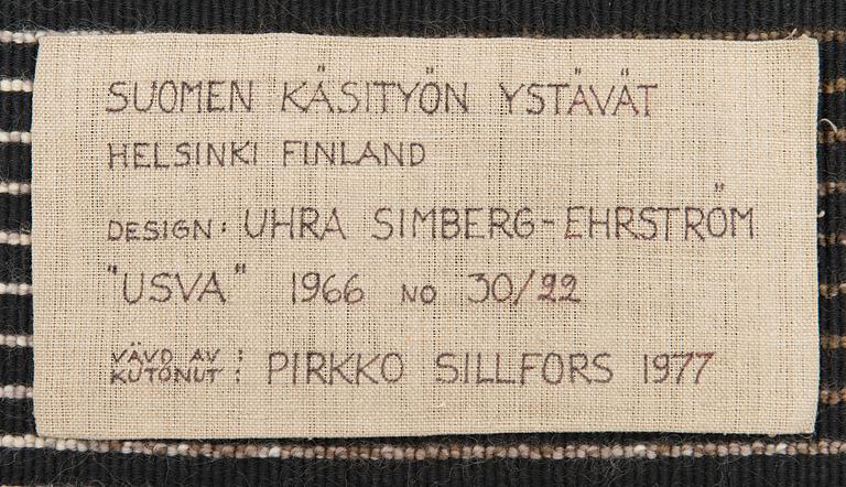 UHRA-BEATA SIMBERG-EHRSTRÖM, a rug/ ryarug for Friends of Finnish Handicraft. Circa 145x125 cm.