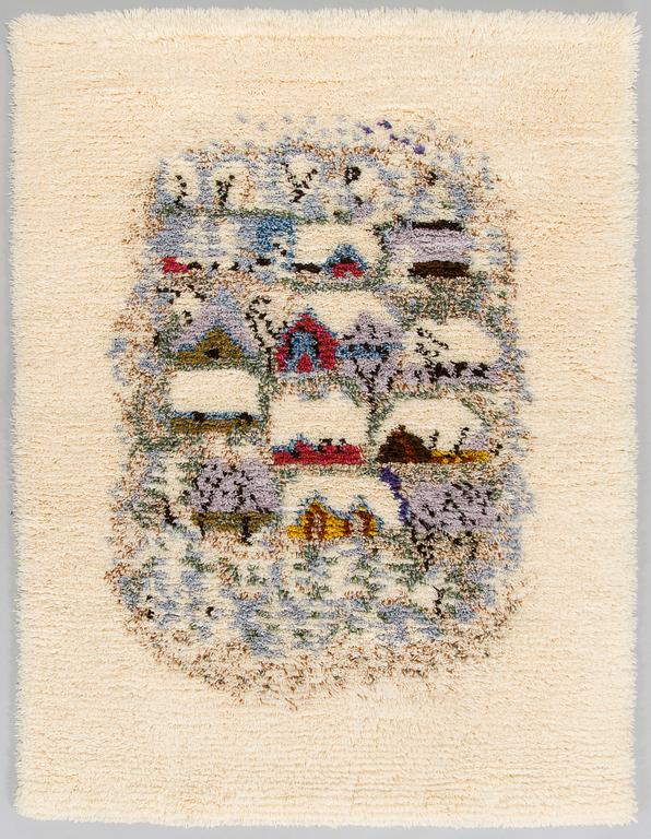 Irmeli Grönlund, rya rug, model for Friends of Finnish Handicraft. Circa 160 x 130 cm.
